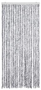 Zasłona na owady, szarość i biel, 90x220 cm, szenil