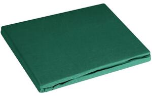Prześcieradło EUROFIRANY Basic z gumką 160 x 200 cm Butelkowy zielony