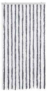 Zasłona przeciwko owadom, szarość i biel, 100x220 cm, szenil