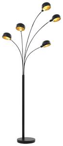 Lampa stojąca, 200 cm, 5 x E14, czarno-złota
