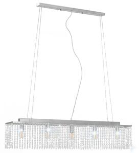 Lampa sufitowa z kryształowymi koralikami, srebrna, 104 cm, E14