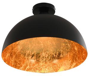Lampy sufitowe, 2 szt., czarno-złote, półkoliste, E27