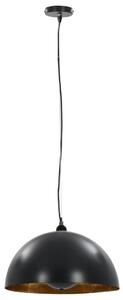 Lampy sufitowe, 2 szt., czarno-złote, półkoliste, 40 cm, E27