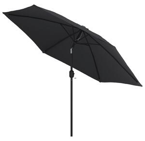 Parasol ogrodowy na metalowym słupku, 300 cm, czarny