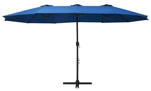 Parasol ogrodowy na słupku aluminiowym, 460 x 270 cm, niebieski
