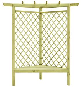 Pergola narożna z ławką, 130x130x197 cm, drewno sosnowe