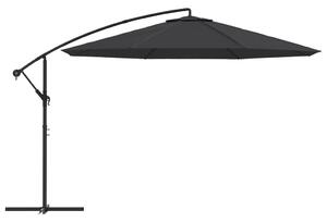 Parasol wiszący z aluminiowym słupkiem, 350 cm, czarny