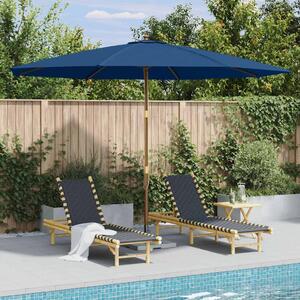 Parasol ogrodowy na drewnianym słupku, 350 cm, niebieski