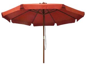 Parasol ogrodowy na drewnianym słupku, 330 cm, terakota