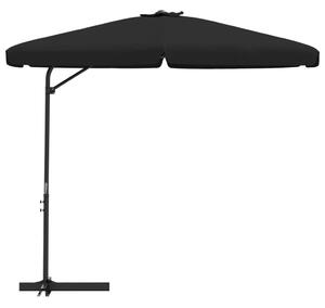 Parasol ogrodowy na stalowym słupku, 300 cm, czarny