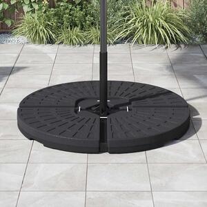 Podstawa pod parasol w formie wachlarza, 4 elementy, czarna