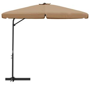 Parasol ogrodowy na stalowym słupku, 300 cm, taupe