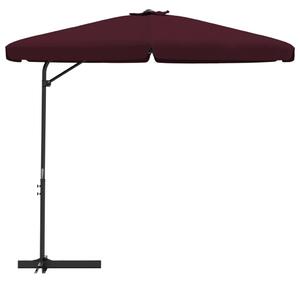 Parasol ogrodowy na stalowym słupku, 300 cm, bordowy