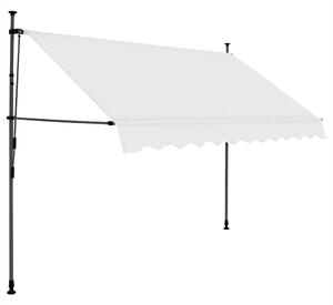 Ręcznie zwijana markiza z LED, 250 cm, kremowa