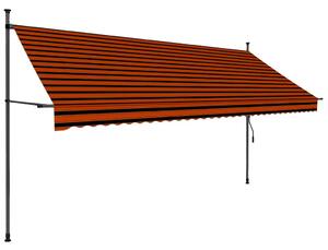 Ręcznie zwijana markiza z LED, 350 cm, pomarańczowo-brązowa