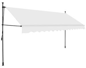 Ręcznie zwijana markiza z LED, 350 cm, kremowa