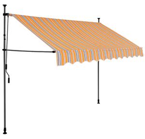 Ręcznie zwijana markiza z LED, 250 cm, żółto-niebieska