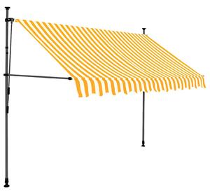 Ręcznie zwijana markiza z LED, 300 cm, biało-pomarańczowa