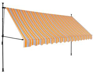 Ręcznie zwijana markiza z LED, 350 cm, żółto-niebieska