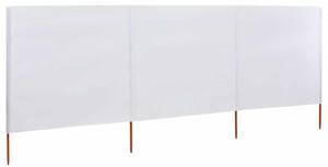 Parawan 3-skrzydłowy z tkaniny, 400x160 cm, piaskowy biały