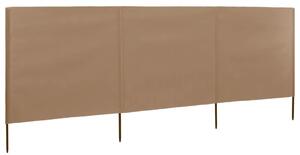 Parawan 3-skrzydłowy z tkaniny, 400x160 cm, taupe
