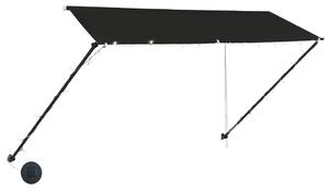 Markiza zwijana z LED, 350 x 150 cm, antracytowa