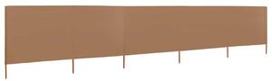 Parawan 5-skrzydłowy z tkaniny, 600x120 cm, kolor taupe