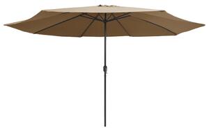 Parasol ogrodowy na metalowym słupku, 390 cm, taupe