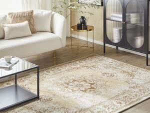 Dywan orientalny do salonu prostokątny 140 x 200 cm bawełna beżowy Almus Beliani