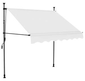 Ręcznie zwijana markiza z LED, 150 cm, kremowa