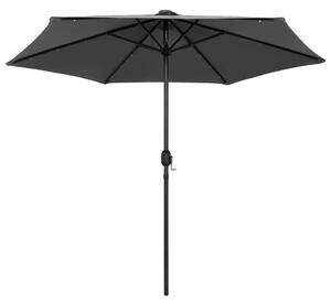 Parasol ogrodowy z LED i aluminiowym słupkiem, 270 cm, antracyt