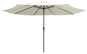 Parasol ogrodowy na metalowym słupku, 390 cm, piaskowy