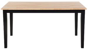 Stół do jadalni drewniany czarne wykończenie do kuchni 150 x 90 cm Georgia Beliani