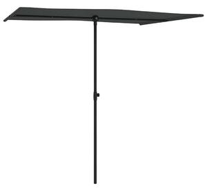 Parasol ogrodowy na aluminiowym słupku, 2x1,5 m, antracytowy