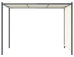 Pergola z regulowanym dachem, śmietankowa, 3x3 m, stalowa