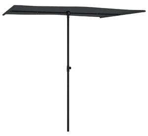 Parasol ogrodowy na aluminiowym słupku, 2x1,5 m, czarny