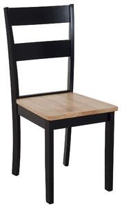 Zestaw do jadalni stół i 6 krzeseł drewnianych czarne wykończenie do kuchni Georgia Beliani