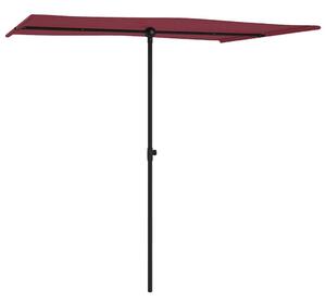 Parasol ogrodowy na aluminiowym słupku, 2x1,5 m, bordowy
