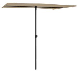 Parasol ogrodowy na aluminiowym słupku, 2x1,5 m, taupe
