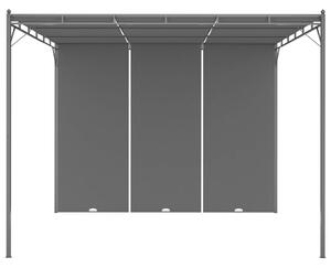 Altana ogrodowa z zasłoną boczną, 3 x 3 x 2,25 m, antracytowa