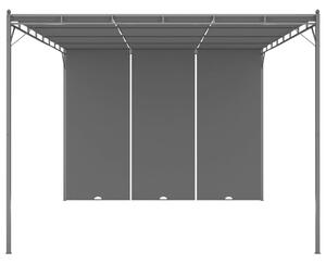 Altana ogrodowa z zasłoną boczną, 4 x 3 x 2,25 m, antracytowa