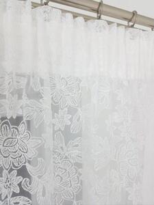 Firana gotowa z markizety 135x250 cm - haft 3D, taÅma marszczÄ ca, tasiemka do kokona, biaÅa