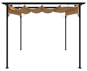 Pergola ogrodowa ze zwijanym dachem, taupe, 3x3 m, 180 g/m²