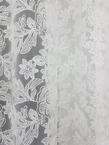 Firana gotowa z markizety 135x250 cm - haft 3D, taÅma marszczÄ ca, tasiemka do kokona, biaÅa