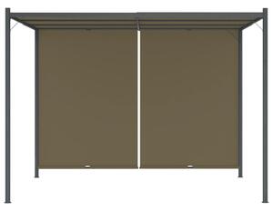 Pergola ogrodowa ze zwijanym dachem, 3x3 m, taupe, 180 g/m²