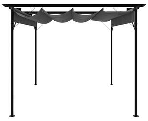 Pergola ogrodowa ze zwijanym dachem, 3x3 m, antracyt, 180 g/m²