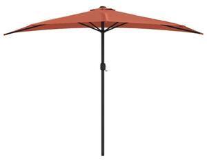 Półparasol balkonowy, aluminium, terakota, 300x155x223 cm