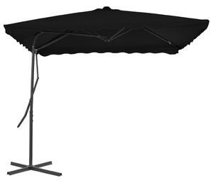 Parasol ogrodowy na stalowym słupku, czarny, 250x250x230 cm