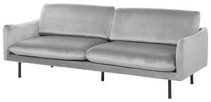 Sofa welurowa 3-osobowa kanapa w stylu glamour szara Vinterbro Beliani