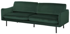 Sofa welurowa 3-osobowa kanapa w stylu glamour zielona Vinterbro Beliani